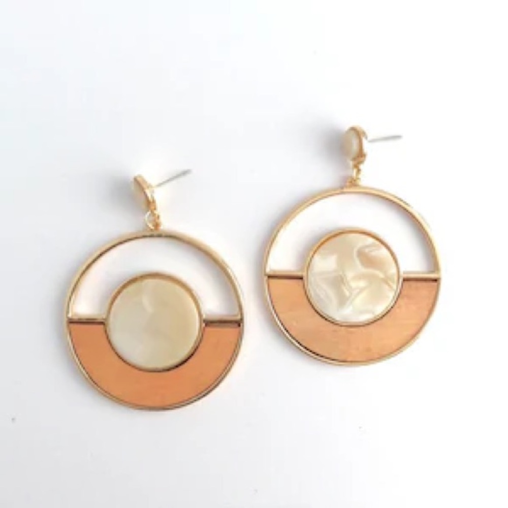 Hoop resin earrings, statement